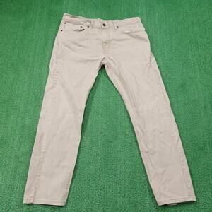 Levis 502 Jeans Mens 34x30 Beige Taper Fit Stretch Straight Pants Classic